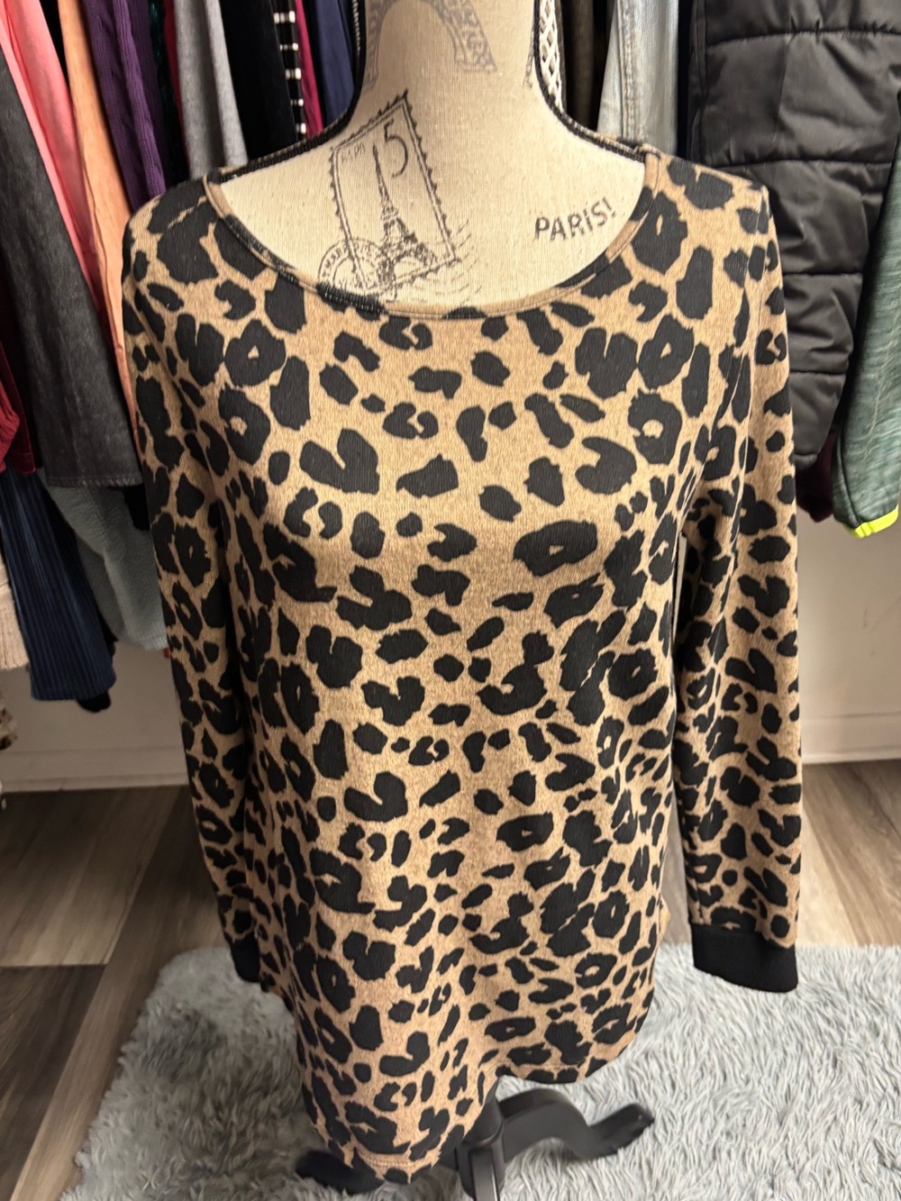 Leopard Print Long Sleeve Sweater
